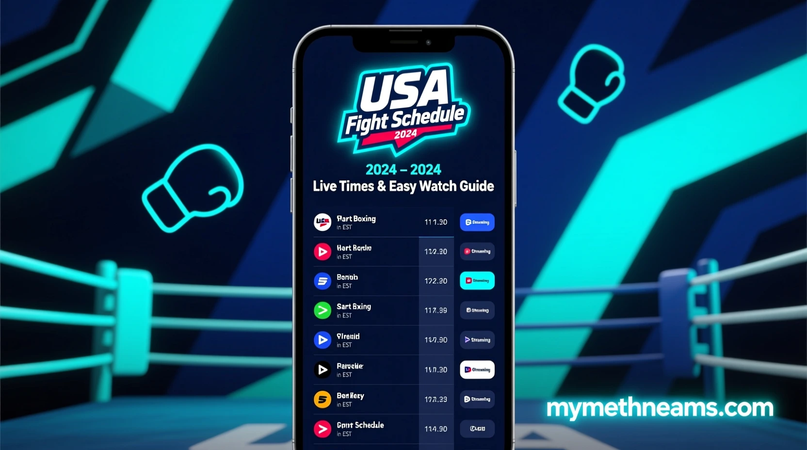 Full USA-friendly boxing schedule for end of 2024 with dates and times.