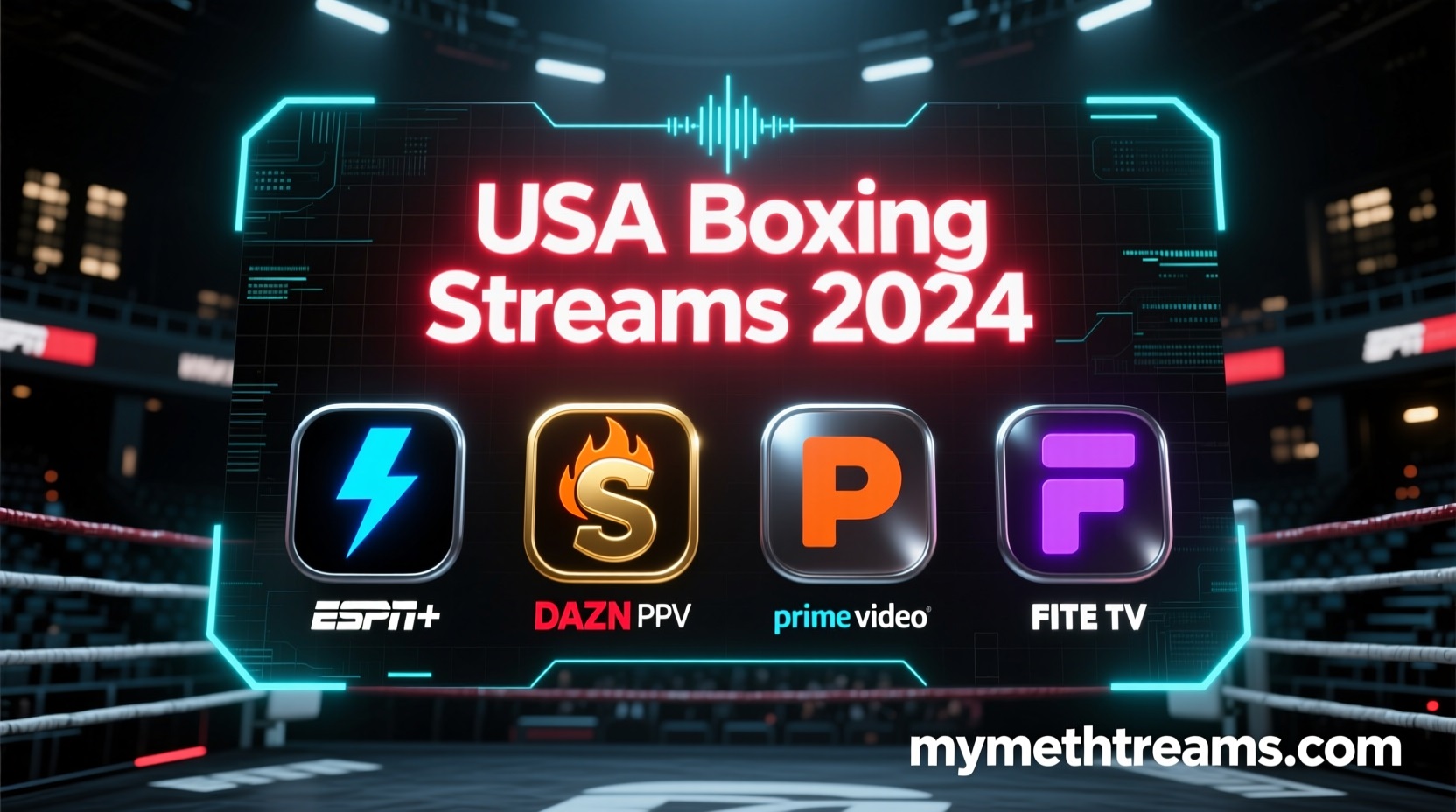 Apps for boxing streams: DAZN, ESPN+, Showtime PPV.